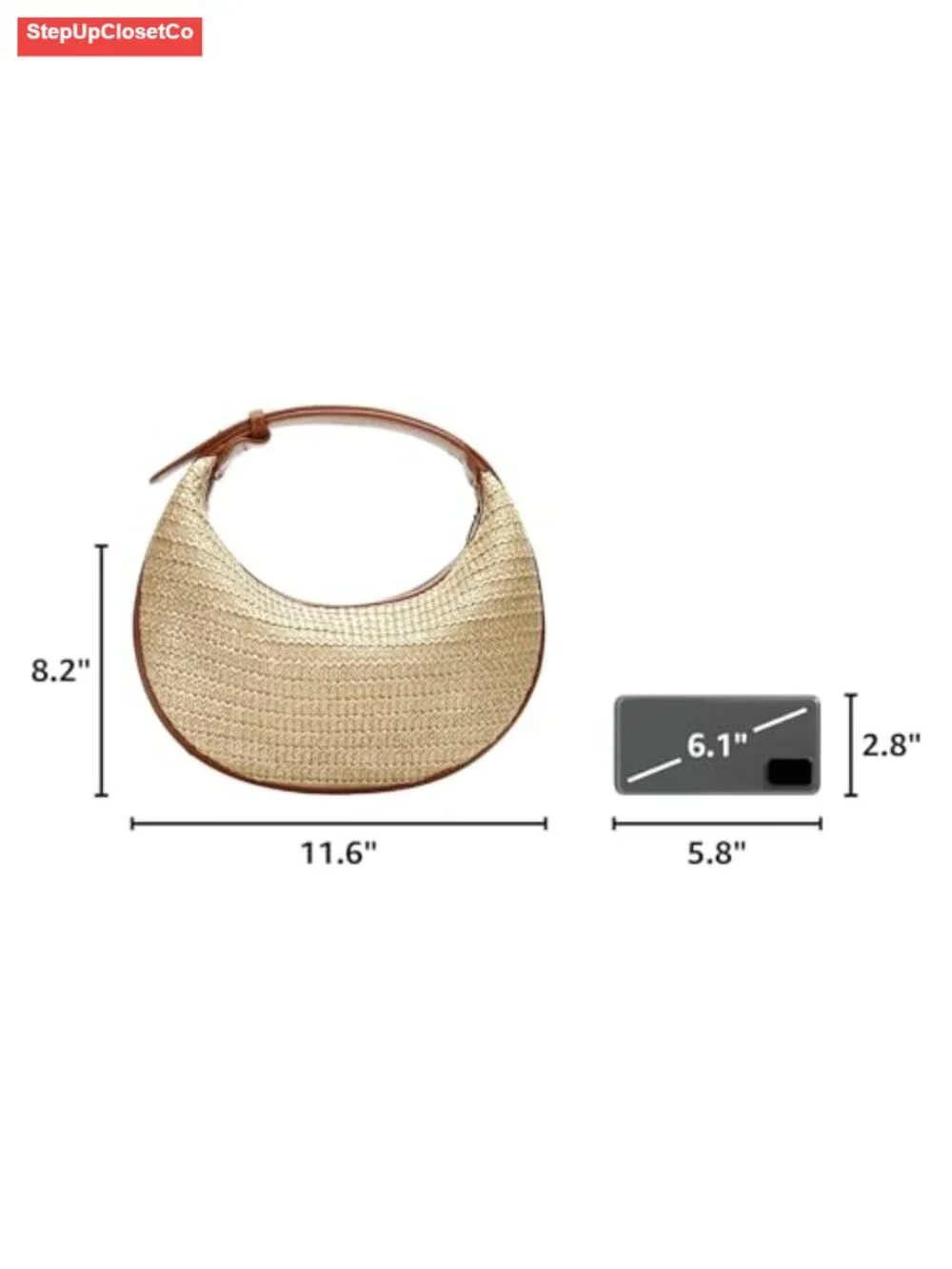 Handwoven Straw Hobo Shoulder Bag Women Crossbody Purse Summer